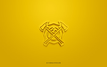 Arizona Hotshots, creative 3D logo, yellow background, AAF, 3d emblem, Alliance of American Football, American football club, USA, 3d art, American football, Arizona Hotshots 3d logo HD wallpaper
