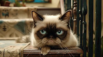 Grumpy Cat in Stunning Ultra, grumpy cat, cat, siamese cat, pet, cute, cute cat HD wallpaper