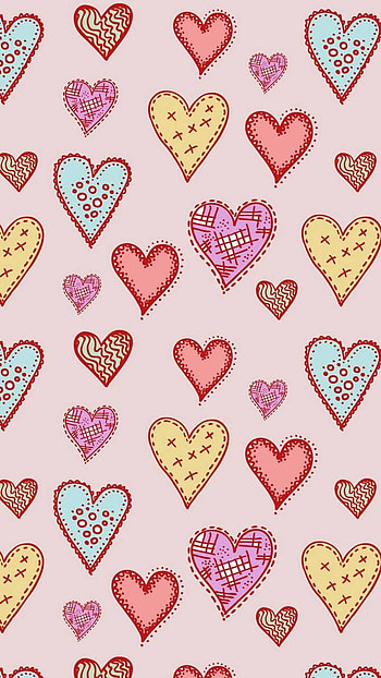 colors, artistic, heart HD phone wallpaper