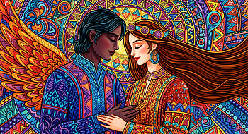 Soulmate Connection in Vibrant Colors - Ultra, Soulmate, couple, colorful art, mandala, love HD wallpaper