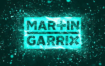 Martin Garrix turquoise logo, , dutch DJs, turquoise neon lights, creative, turquoise abstract background, Martijn Gerard Garritsen, Martin Garrix logo, music stars, Martin Garrix HD wallpaper