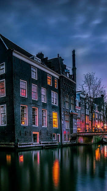 Amsterdam, Travel guide, Netherlands, Canal waterfront HD phone wallpaper