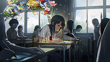 Anime Girl In Art Class, anime-girl, anime, artist, artwork, digital-art HD wallpaper