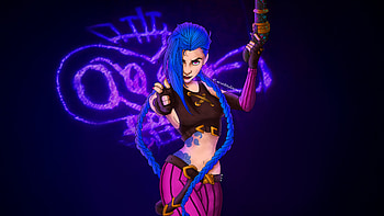 Jinx Champion Of Paradise Island, jinx-league-of-legends, league-of-legends, artwork, art, digital-art, games, video-games, artstation HD wallpaper