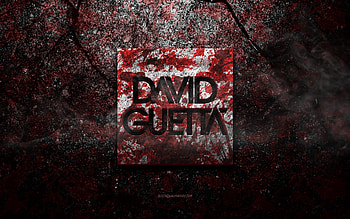 David Guetta logo, grunge art, David Guetta stone logo, red stone texture, David Guetta, grunge stone texture, David Guetta emblem, David Guetta 3d logo HD wallpaper