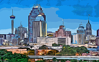 San Antonio, , vector art, San Antonio drawing, creative art, San Antonio art, vector drawing, abstract cityscape, San Antonio cityscape, San Antonio skyline, USA HD wallpaper