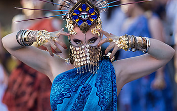 Brasil carnival, blue, jewel, veil, girl, vicente concha, woman HD wallpaper