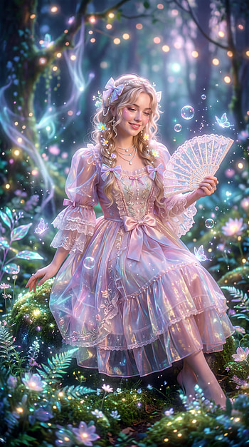 Coquette Fairy — Enchanted , Woman, Dress, Forest HD phone wallpaper