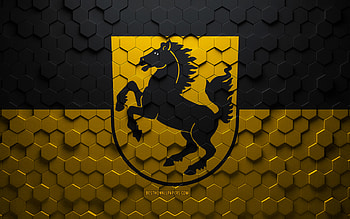 Flag of Stuttgart, honeycomb art, Stuttgart hexagons flag, Stuttgart, 3d hexagons art, Stuttgart flag HD wallpaper