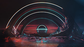 Tron universe, landscape, concept art HD wallpaper