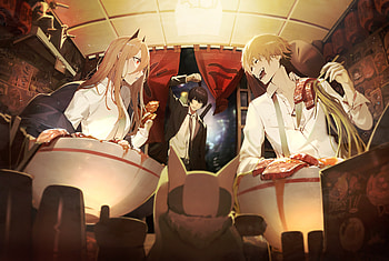 Chainsaw Man — Denji, Aki & Power: Midnight Diner Trio, Denji (Chainsaw Man), Aki Hayakawa, Power (Chainsaw Man), Anime, Chainsaw Man HD wallpaper