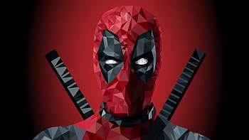 Deadpool Low Poly Art , deadpool, superheroes, deviantart, artwork, artist, digital-art HD wallpaper