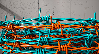 Teal & Orange Barbs —, Barbed Wire HD wallpaper