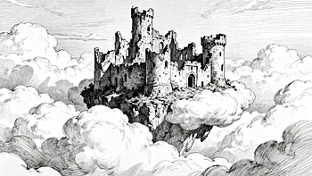 Celestial Citadel — Cloud Castle, Castle, Floating Island HD wallpaper