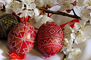 Easter Eggs and Spring Blossoms, branch, Easter eggs, Easter, blossoms, flowers, Spring, eggs HD wallpaper