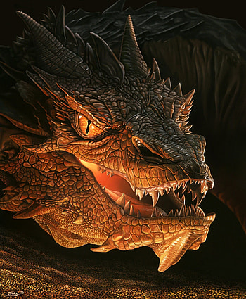 Smaug, The Hobbit, Tolkien, Dragon HD phone wallpaper