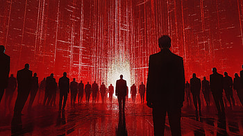 Corporate Illusions: A Stunning Ultra, corporatism, Abstract, silhouette, red, light HD wallpaper