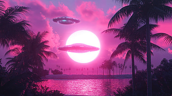 UFO Invasion: A Stunning Sci-Fi, Sci Fi, UFO invasion, UFO, tropical HD wallpaper