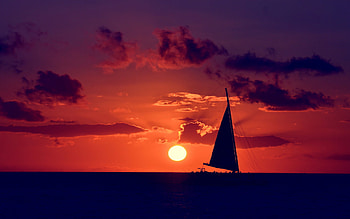 Sunset sailing , Sports, Sailing, Nature HD wallpaper