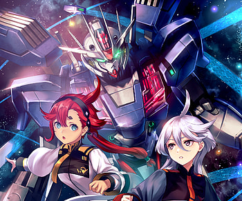 XVX-016RN Gundam Aerial Rebuild, Suletta Mercury, Miorine Rembran, Anime, Mobile Suit Gundam: The Witch from Mercury, XVX-016 Gundam Aerial HD wallpaper