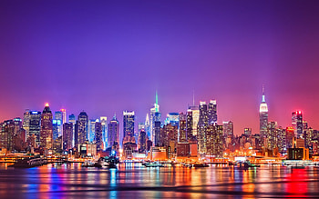 new york skyline, night, line, sky, new, york HD wallpaper
