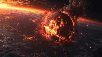 Burning Death Star — Quad Star Wars Fan Art, Death Star, Star Wars, fan art HD wallpaper