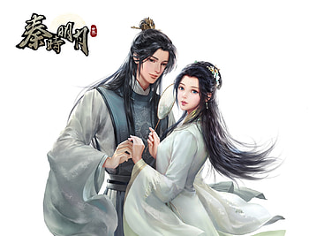 Fantasy couple, hand fan, fantasy, man, couple, girl, kdash, k dash HD wallpaper