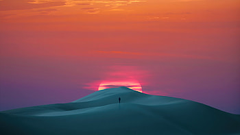 Walk Until Dawn, alone, sunset, artist, artwork, digital-art HD wallpaper