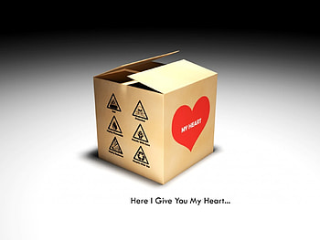 Take my heart!, cute, present, gift, 3d, abstract, flammable, care, handle, recycle, poisonous, hot, box, explosive, love, red, heart, lovely HD wallpaper