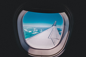Sky, Miscellanea, Miscellaneous, Porthole, Wing, Plane, Airplane HD wallpaper