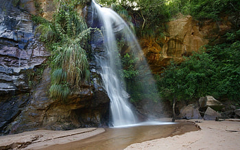 Nature, Sand, Rocks, Waterfall, Cascades HD wallpaper