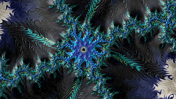 Trippy Psychedelic Fractal, artistic, blue, black, Abstract, fractal, abstract blue, abstract black HD wallpaper