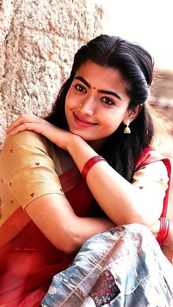 Rashmika mandanna, telugu actress, saree beauty HD phone wallpaper