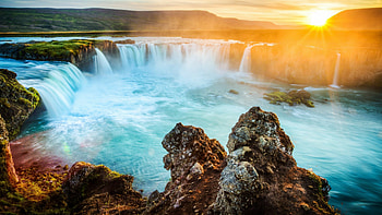 Godafoss, Waterfalls HD wallpaper