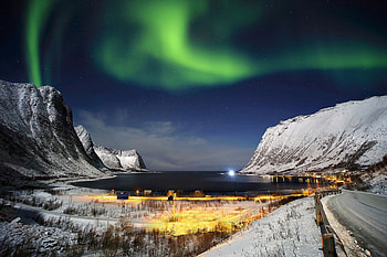 Aurora, winter, Beautiful, light, Water HD wallpaper