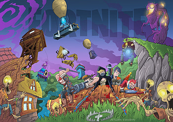 Fortnite, video game, landscape HD wallpaper