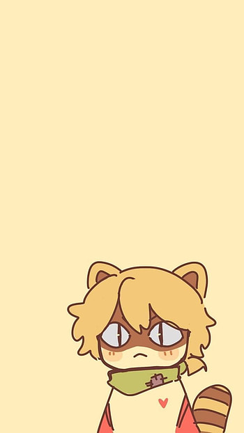 Racoon! || Tommyinnit, art, mcyt, hybrid, racoon, cartoon, minimalistic, yellow, cute, dsmp HD phone wallpaper