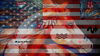 Apache, native american, symbols, Flag HD wallpaper