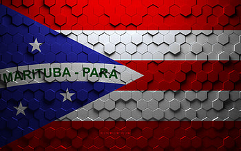 Flag of Marituba, honeycomb art, Marituba hexagons flag, Marituba 3d hexagons art, Marituba flag HD wallpaper