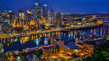 Aerial view of Pittsburgh, Transparent , UPMC health system, City skyline HD wallpaper