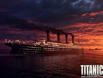Titanic At Sunset, abstract, boats, famous HD wallpaper