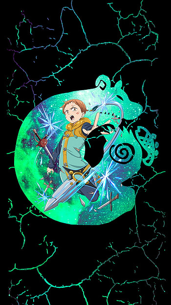 Grizzly Sin of Sloth, 7 deadly sins, green, king, 7ds, galaxy, anime HD phone wallpaper