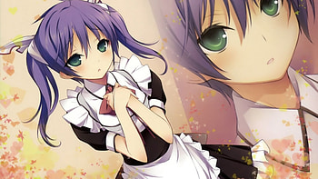 Maid, cute maid, cute, purple hair HD wallpaper