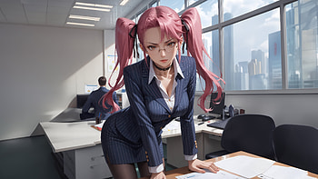 Office Takeover Confidence In Command, artist, artwork, art, digital-art, ai, anime-girls, anime-girl, deviantart HD wallpaper