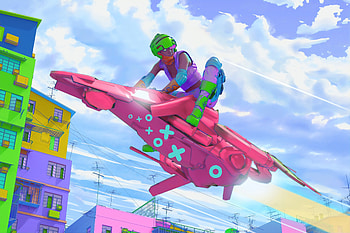 Colorful Scifi Rider , scifi, colorful, artist, artwork, digital-art HD wallpaper