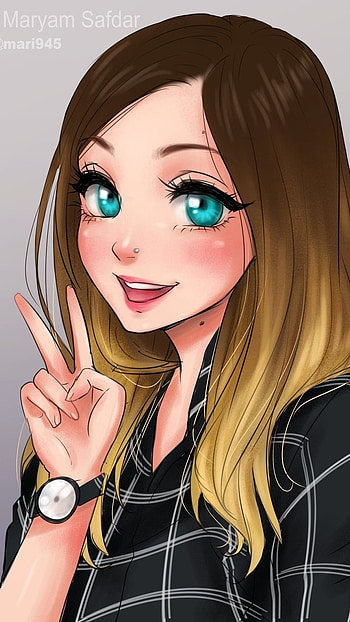 Cute Cartoon Girl, Pretty HD phone wallpaper