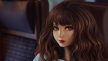 Geek Girl With Book , artist, artwork, digital-art, deviantart HD wallpaper