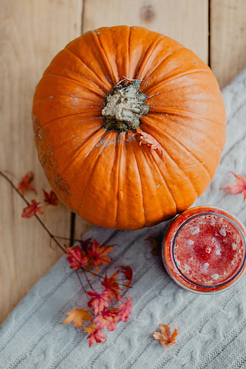 Leaves, Pumpkin, Miscellanea, Miscellaneous, Fruit, Candle, Fetus HD phone wallpaper
