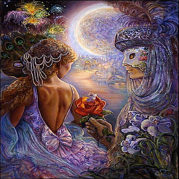 Masque of love, josephine wall, fantasy, art, masque HD wallpaper