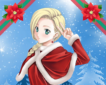 Bianca, blond hair, blonde, cute, long hair, game, , blonde hair, female, plain, sexy, merry christmas, blond, hot, girl, anime girl, simple, anime, video game, rpg, christmas, dragon quest, green eyes HD wallpaper